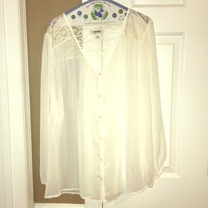Old Navy Sheer White Blouse
